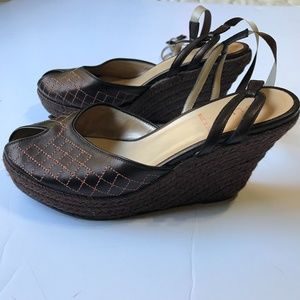 Peep Toe Lace Up Wedges Size 39